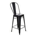 D2.DESIGN Stołek barowy Hoker Paris Back czarny inspirowany Tolix Krzesło barowe 66cm metal do domu i do lokalu D2.DESIGN Stołek barowy Hoker Paris Back czarny inspirowany Tolix Krzesło barowe 66cm metal do domu i do lokalu