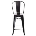 D2.DESIGN Stołek barowy Hoker Paris Back czarny inspirowany Tolix Krzesło barowe 66cm metal do domu i do lokalu D2.DESIGN Stołek barowy Hoker Paris Back czarny inspirowany Tolix Krzesło barowe 66cm metal do domu i do lokalu