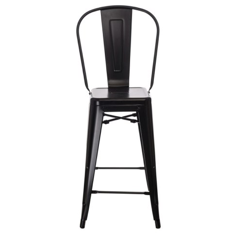 D2.DESIGN Stołek barowy Hoker Paris Back czarny inspirowany Tolix Krzesło barowe 66cm metal do domu i do lokalu D2.DESIGN Stołek barowy Hoker Paris Back czarny inspirowany Tolix Krzesło barowe 66cm metal do domu i do lokalu