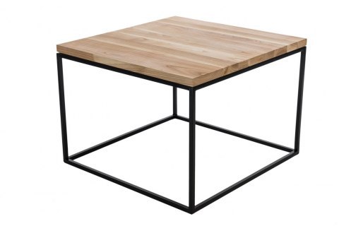 Maduu Studio Stolik Cube 60x60 czarny profil 15 mm blat lakierowany dąb naturalny Maduu Studio Stolik Cube 60x60 czarny profil 15 mm blat lakierowany dąb naturalny