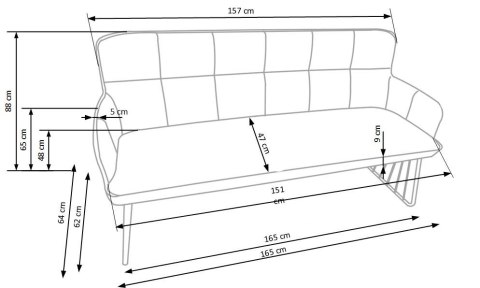 Halmar L1 sofa jasny brąz / czarny Halmar L1 sofa jasny brąz / czarny