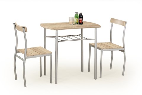 Halmar LANCE zestaw stół + 2 krzesła dąb sonoma MDF laminat stal malowana 82x50 Halmar LANCE zestaw stół + 2 krzesła dąb sonoma MDF laminat stal malowana 82x50