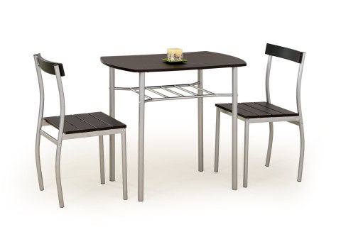 Halmar LANCE zestaw stół + 2 krzesła wenge MDF laminowany, stal malowana 82x50 Halmar LANCE zestaw stół + 2 krzesła wenge MDF laminowany, stal malowana 82x50