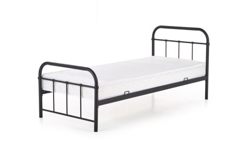 Halmar łóżko LINDA 90 czarne, stal malowana proszkowo, ze stelażem Halmar łóżko LINDA 90 czarne, stal malowana proszkowo, ze stelażem