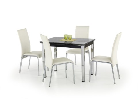 Halmar stół LOGAN prostokątny rozkładany 96-142x70 czarny szklany nogi metal chromowany Halmar stół LOGAN prostokątny rozkładany 96-142x70 czarny szklany nogi metal chromowany