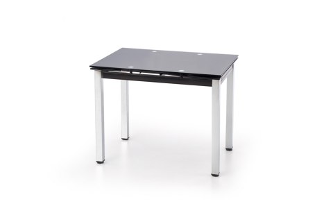 Halmar stół LOGAN prostokątny rozkładany 96-142x70 czarny szklany nogi metal chromowany Halmar stół LOGAN prostokątny rozkładany 96-142x70 czarny szklany nogi metal chromowany