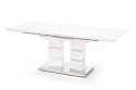 Halmar LORD stół rozkładany biały, MDF lakierowany / stal nierdzewna 160-200x90