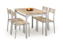 Halmar zestaw MALCOLM stół + 4 krzesła dąb sonoma MDF laminowany, stal malowana 110x70 Halmar zestaw MALCOLM stół + 4 krzesła dąb sonoma MDF laminowany, stal malowana 110x70
