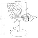 HOKER KRZESŁO BAROWE FOTEL REGULOWANY MATRIX 2 Halmar BIAŁO-CZARNY TKANINA EKOSKÓRA stelaż CHROMOWANA