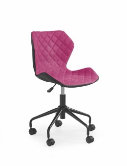 Halmar MATRIX fotel obrotowy młodzieżowy czarny / różowy tkanina ekoskóra