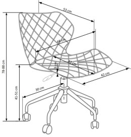 Halmar MATRIX fotel obrotowy młodzieżowy czarny / turkusowy materiał: ekoskóra / tkanina