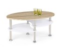 Halmar ława owalna MEDEA MDF laminowany dąb sonoma/ szkło ekstra biały stelaż stal nierdzewna z półkami Halmar ława owalna MEDEA MDF laminowany dąb sonoma/ szkło ekstra biały stelaż stal nierdzewna z półkami
