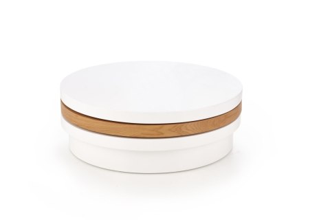 Halmar ława MICHELLE MDF lakierowany/MDF laminowany biały / dąb złoty fi 80 Halmar ława MICHELLE MDF lakierowany/MDF laminowany biały / dąb złoty fi 80