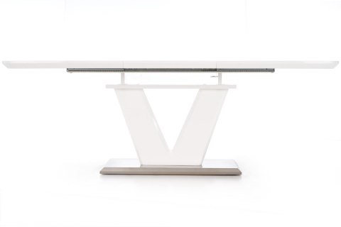 Halmar stół MISTRAL MDF lakierowany biały połysk, stal nierdzewna 160-220x90 Halmar stół MISTRAL MDF lakierowany biały połysk, stal nierdzewna 160-220x90