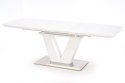 Halmar stół MISTRAL MDF lakierowany biały połysk, stal nierdzewna 160-220x90 Halmar stół MISTRAL MDF lakierowany biały połysk, stal nierdzewna 160-220x90