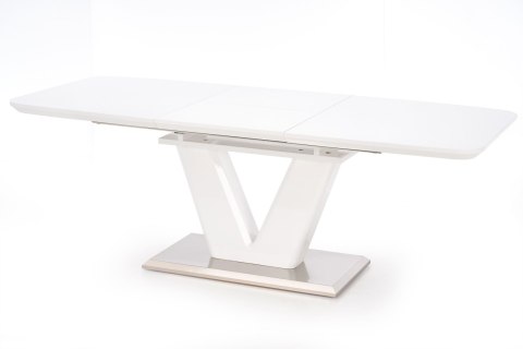 Halmar stół MISTRAL MDF lakierowany biały połysk, stal nierdzewna 160-220x90 Halmar stół MISTRAL MDF lakierowany biały połysk, stal nierdzewna 160-220x90