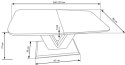 Halmar stół MISTRAL MDF lakierowany biały połysk, stal nierdzewna 160-220x90 Halmar stół MISTRAL MDF lakierowany biały połysk, stal nierdzewna 160-220x90