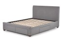 Halmar łóżko MODENA 140 cm tapicerowane z szufladami popiel tkanina