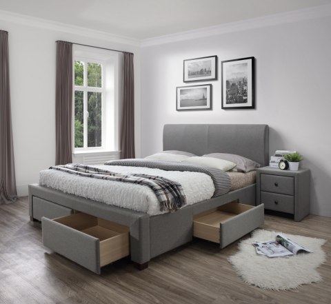 HALMAR łóżko tapicerowane dwuosobowe MODENA 160 x 200 z szufladami popiel tkanina HALMAR łóżko tapicerowane dwuosobowe MODENA 160 x 200 z szufladami popiel tkanina