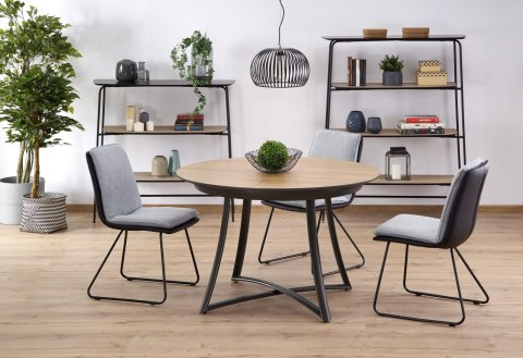Halmar MORETTI stół rozkładany blat - dąb naturalny / popielaty, nogi - antracyt MDF laminat lakier stal malowana Halmar MORETTI stół rozkładany blat - dąb naturalny / popielaty, nogi - antracyt MDF laminat lakier stal malowana