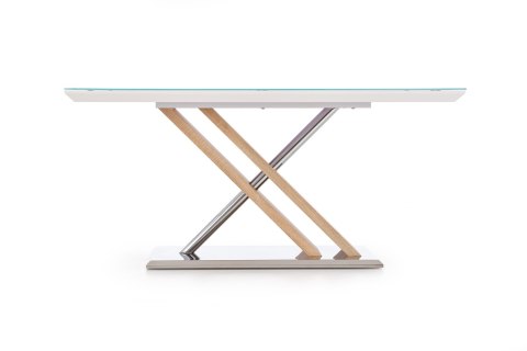 HALMAR stół NEXUS ekstra biały, szkło / dąb sonoma MDF lakierowany MDF laminowany stal chromowana stal nierdzewna HALMAR stół NEXUS ekstra biały, szkło / dąb sonoma MDF lakierowany MDF laminowany stal chromowana stal nierdzewna