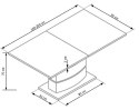 HALMAR stół NOBEL rozkładany biały z czarnymi pasami MDF lakierowany stal nierdzewna 160-200x90 HALMAR stół NOBEL rozkładany biały z czarnymi pasami MDF lakierowany stal nierdzewna 160-200x90