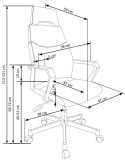 FOTEL NA KÓŁKACH BIUROWY OLAF Halmar PRACOWNICZY TKANINA POPIELATO - CZARNY MECHANIZM TILT REGULACJA WYSOKOŚCI Z PODŁOKIETNIKAMI