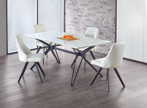 STÓŁ PROSTOKĄTNY 160X90 PASCAL BLAT MDF lakier BIAŁY / CZARNY stal malowana proszkowo HALMAR STÓŁ PROSTOKĄTNY 160X90 PASCAL BLAT MDF lakier BIAŁY / CZARNY stal malowana proszkowo HALMAR