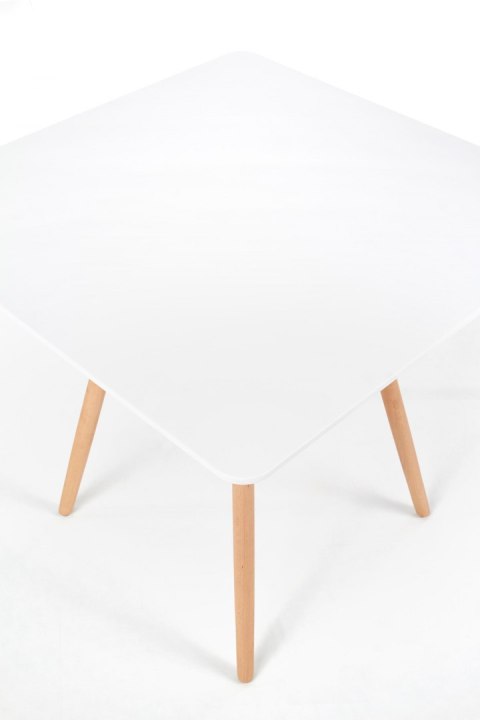 Halmar stół PROMETHEUS KWADRAT 80x80 biały MDF lakierowany nogi drewno lite bukowe + stal malowana Halmar stół PROMETHEUS KWADRAT 80x80 biały MDF lakierowany nogi drewno lite bukowe + stal malowana