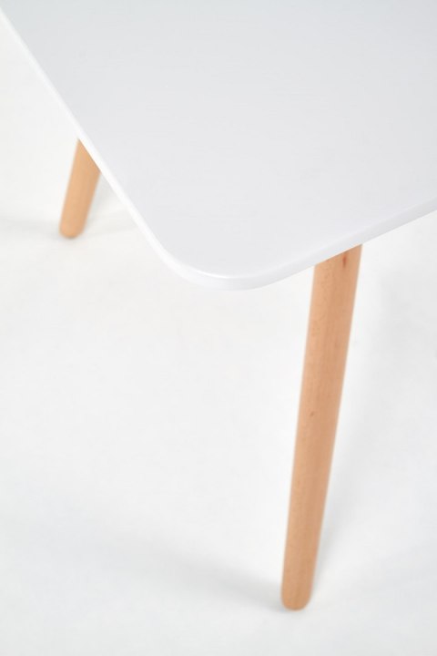 Halmar stół PROMETHEUS KWADRAT 80x80 biały MDF lakierowany nogi drewno lite bukowe + stal malowana Halmar stół PROMETHEUS KWADRAT 80x80 biały MDF lakierowany nogi drewno lite bukowe + stal malowana