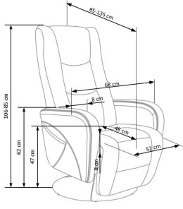 OD RĘKI Halmar PULSAR Relaksacyjny fotel z masażem podgrzewaniem cappuccino