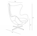 D2.DESIGN Fotel Jajo aluminium czarne PU