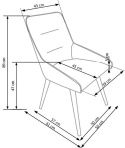Halmar K243 krzesło jasny beton / popiel Halmar K243 krzesło jasny beton / popiel