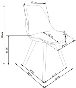 Halmar K245 krzesło bezbarwny / biały materiał: tworzywo / ekoskóra