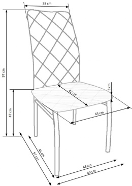 Halmar K309 krzesło ciemny popiel, materiał: tkanina / stal chromowana