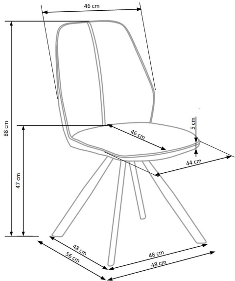 Halmar K319 krzesło brązowy / czarny tkanina+ekoskóra Halmar K319 krzesło brązowy / czarny tkanina+ekoskóra