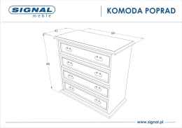 SIGNAL KOMODA POPRAD BRĄZ MIODOWY / SOSNA PATYNA