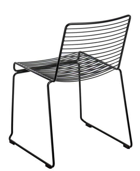 KRZESŁO GEOMETRYCZNE DILLY Black Intesi CZARNE METALOWE NA PŁOZACH DO RESTAURACJI KUCHNI JADALNI KRZESŁO GEOMETRYCZNE DILLY Black Intesi CZARNE METALOWE NA PŁOZACH DO RESTAURACJI KUCHNI JADALNI