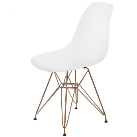D2.DESIGN Krzesło P016 PP Gold białe D2.DESIGN Krzesło P016 PP Gold białe