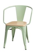 D2.DESIGN Krzesło Paris Arms Wood metalowe zielone, drewno sosnowe - naturalny D2.DESIGN Krzesło Paris Arms Wood metalowe zielone, drewno sosnowe - naturalny