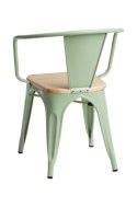D2.DESIGN Krzesło Paris Arms Wood metalowe zielone, drewno sosnowe - naturalny D2.DESIGN Krzesło Paris Arms Wood metalowe zielone, drewno sosnowe - naturalny