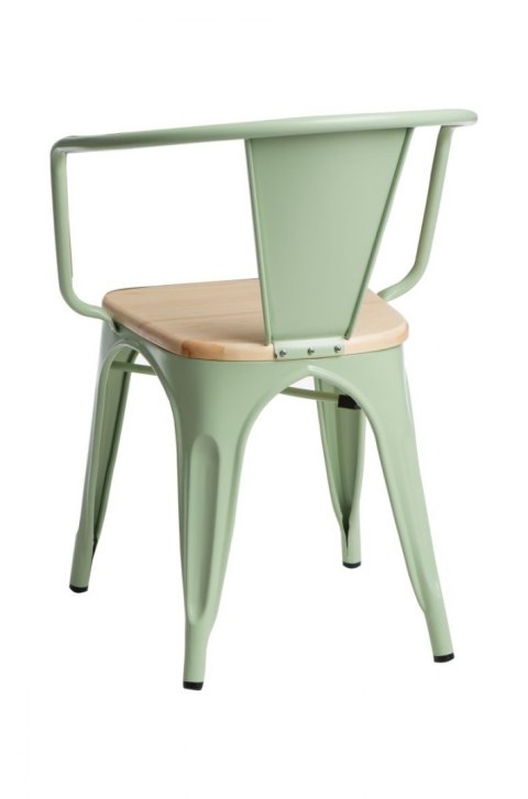 D2.DESIGN Krzesło Paris Arms Wood metalowe zielone, drewno sosnowe - naturalny D2.DESIGN Krzesło Paris Arms Wood metalowe zielone, drewno sosnowe - naturalny