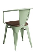 D2.DESIGN Krzesło Paris Arms Wood metalowe zielone, drewno sosnowe kolor orzech D2.DESIGN Krzesło Paris Arms Wood metalowe zielone, drewno sosnowe kolor orzech