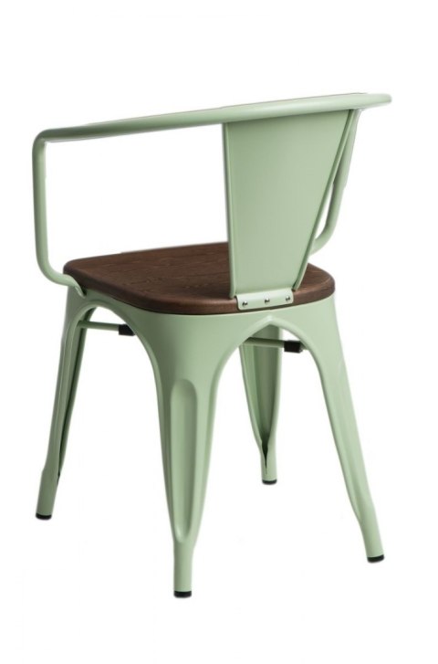 D2.DESIGN Krzesło Paris Arms Wood metalowe zielone, drewno sosnowe kolor orzech D2.DESIGN Krzesło Paris Arms Wood metalowe zielone, drewno sosnowe kolor orzech