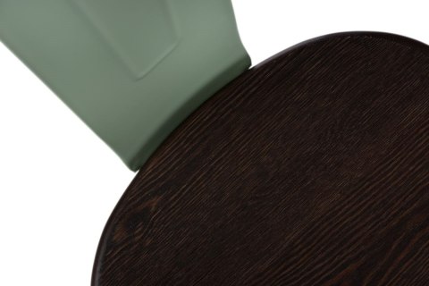 D2.DESIGN Krzesło Paris Arms Wood metalowe zielone, drewno sosnowe szczotkowane kolor orzech D2.DESIGN Krzesło Paris Arms Wood metalowe zielone, drewno sosnowe szczotkowane kolor orzech