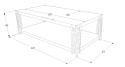 SIGNAL ŁAWA PROSTOKĄTNA FOSSIL A SZKŁO HARTOWANE DYMIONE/ STELAŻ METAL SREBRNY 120X60 SIGNAL ŁAWA PROSTOKĄTNA FOSSIL A SZKŁO HARTOWANE DYMIONE/ STELAŻ METAL SREBRNY 120X60