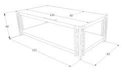 SIGNAL ŁAWA PROSTOKĄTNA FOSSIL A SZKŁO HARTOWANE DYMIONE/ STELAŻ METAL SREBRNY 120X60