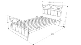 SIGNAL ŁÓŻKO DWUOSOBOWE METALOWE SIENA 120X200 KOLOR BIAŁY