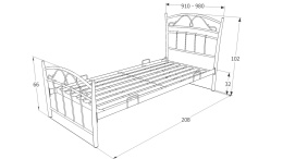 SIGNAL ŁÓŻKO SIENA 90X200 POJEDYNCZE METALOWE KOLOR CZARNY