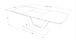 SIGNAL STÓŁ ARMANI CERAMIC SZARY MAT 160(220)X90